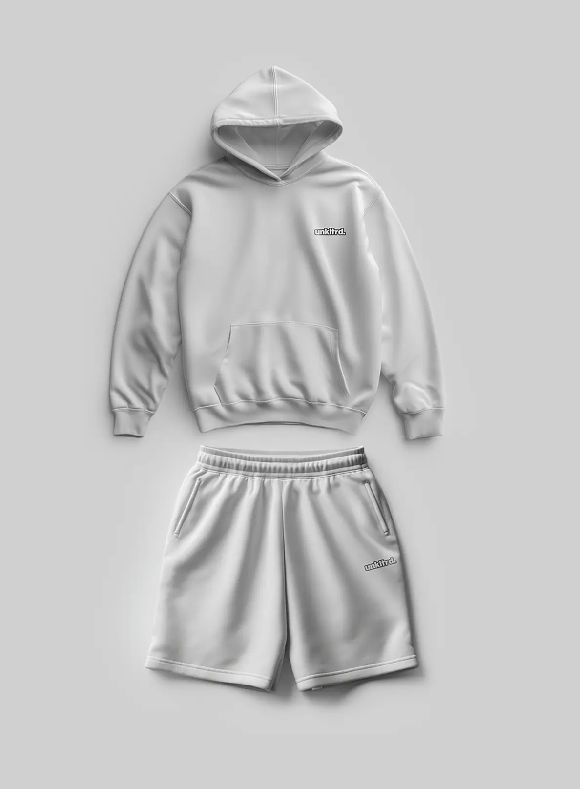 White Small Logo Set [Hoodie+Shorts]