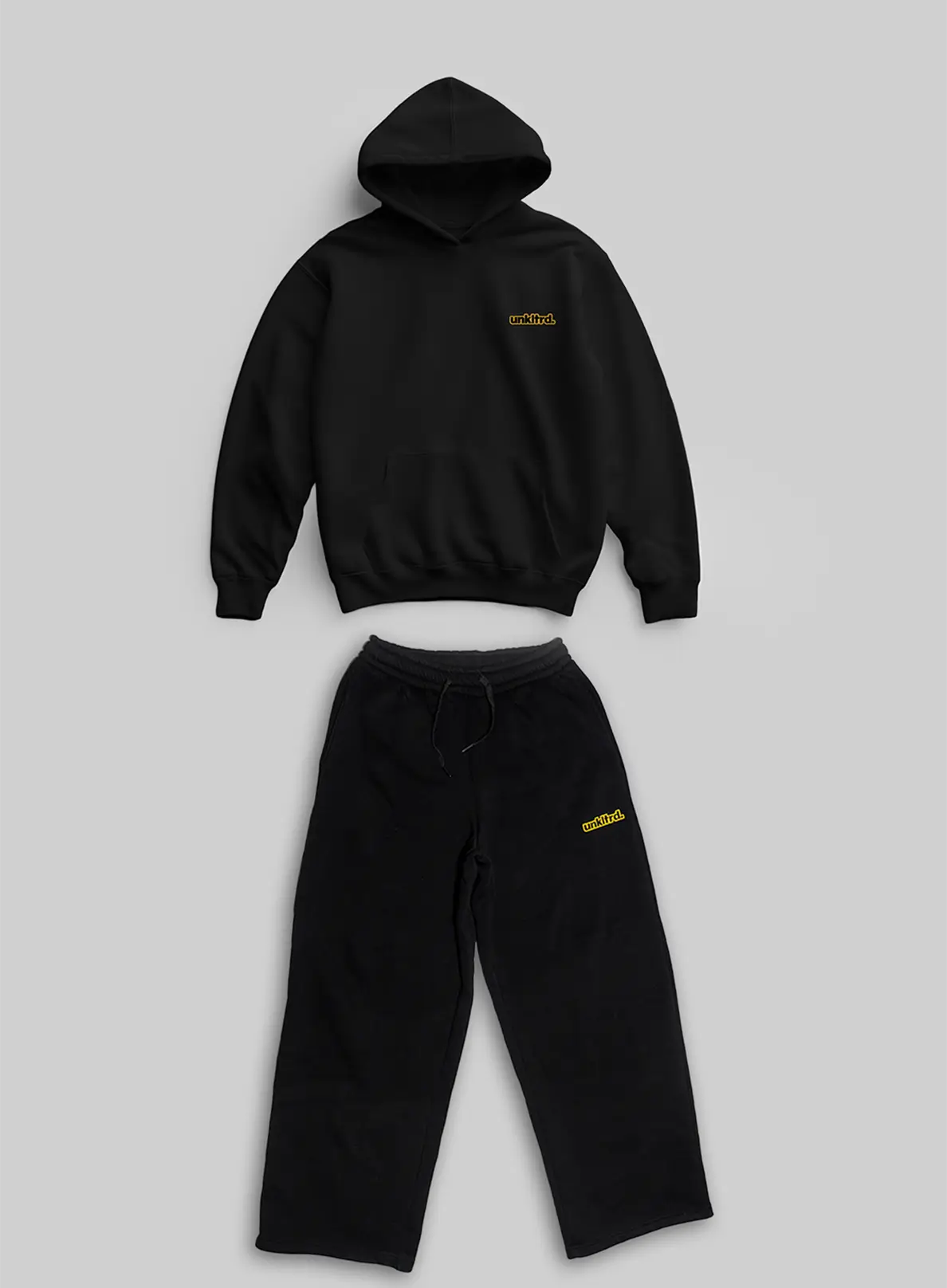 Black Small Logo Set [Hoodie+Sweats]