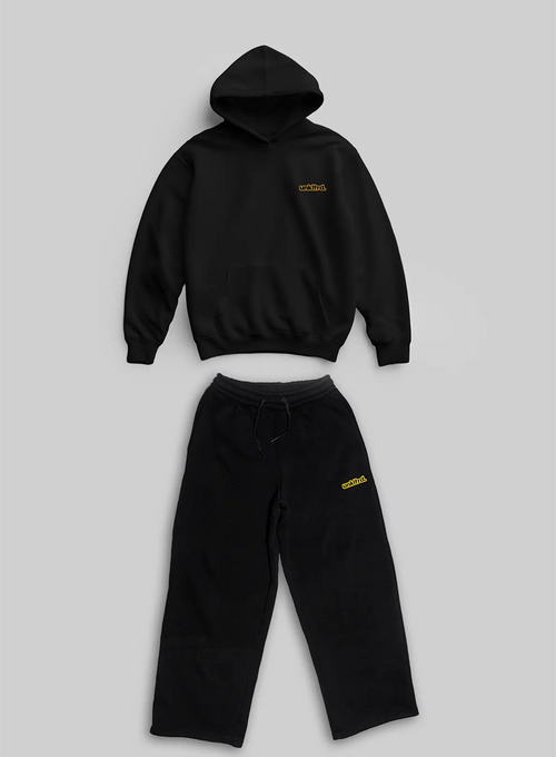 Black Small Logo Set [Hoodie+Sweats]