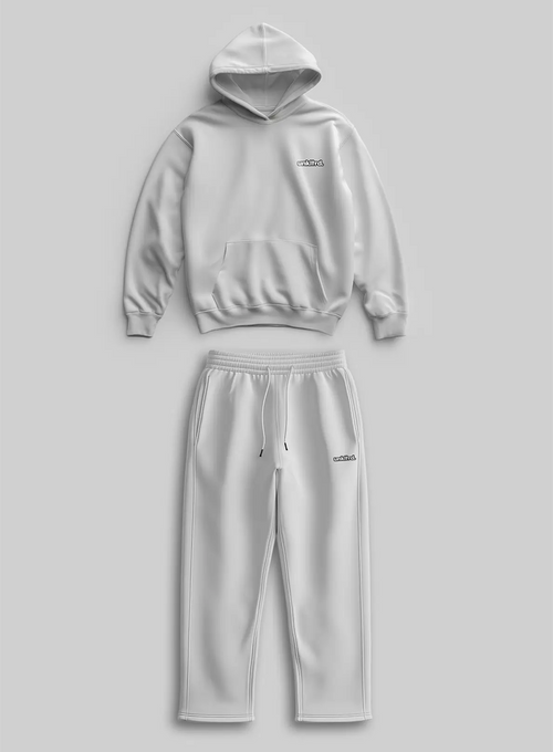 White Small Logo Set [Hoodie+Sweats]