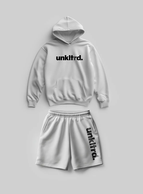White Big Logo Set [Hoodie+Shorts]
